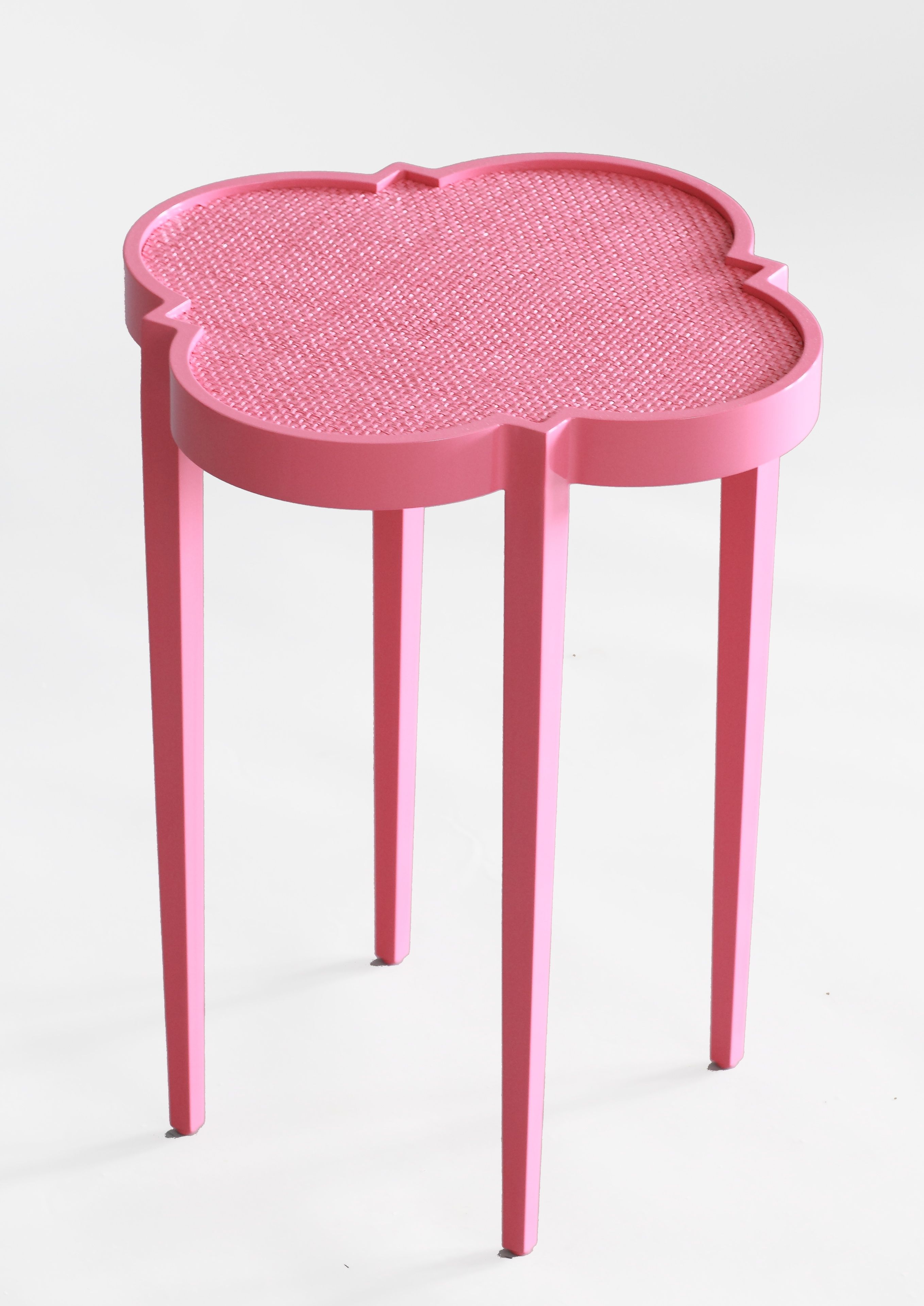 tini table pink our passion quatrefoil tables metal accent oomph eros trestle base bar chairs crystal lamp pier one nesting bedroom furniture floating end bronze patio side