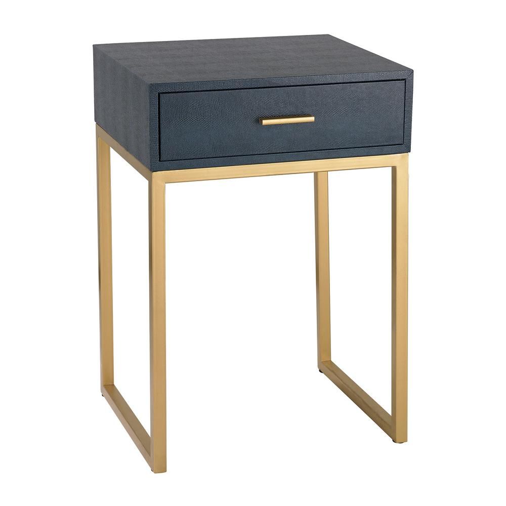 titan lighting navy and gold storage side table faux shagreen accent with drawer ornate industrial chairs decor dining cover oval shape kitchen console home wall real marble top