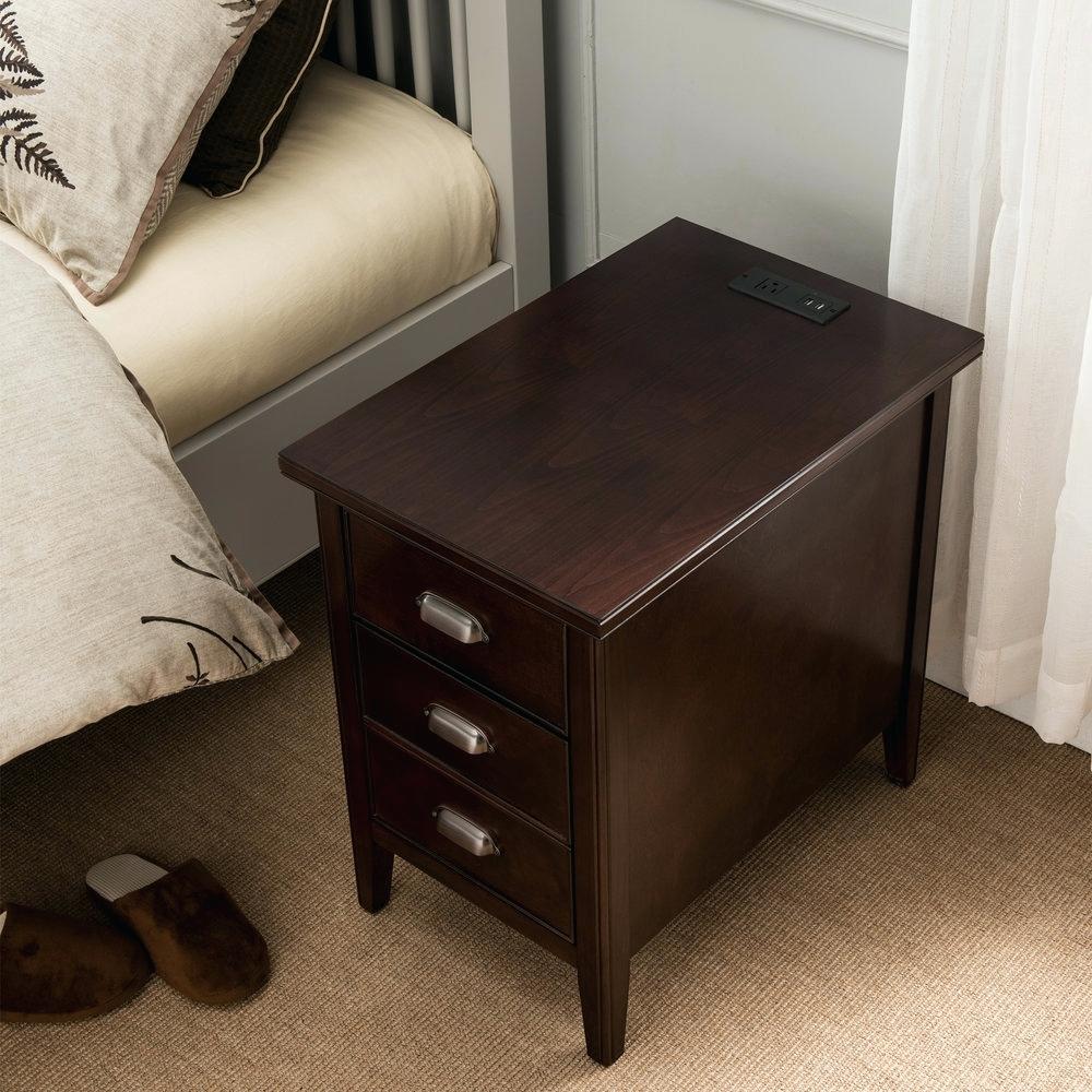 top drawer furniture cabinet end table with door and plug electrical charging station collection sarasota living room decor small grey unique side tables modern coffee designs