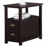 topeakmart chairside table with drawer and open uwl timmy nightstand accent black storage shelf narrow for living room espresso rustic home kitchen white solid wood end tables 150x150