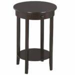 topeakmart wood round sofa side end tables accent table with drawers low and lower shelf for home officeliving room rustici oeespresso more information modern bedside lamps 150x150