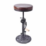 topower american antique industrial diy crank stool cast adjustable height accent table iron base bar design metal chair wood kitchen white farmhouse dining small black nest 150x150