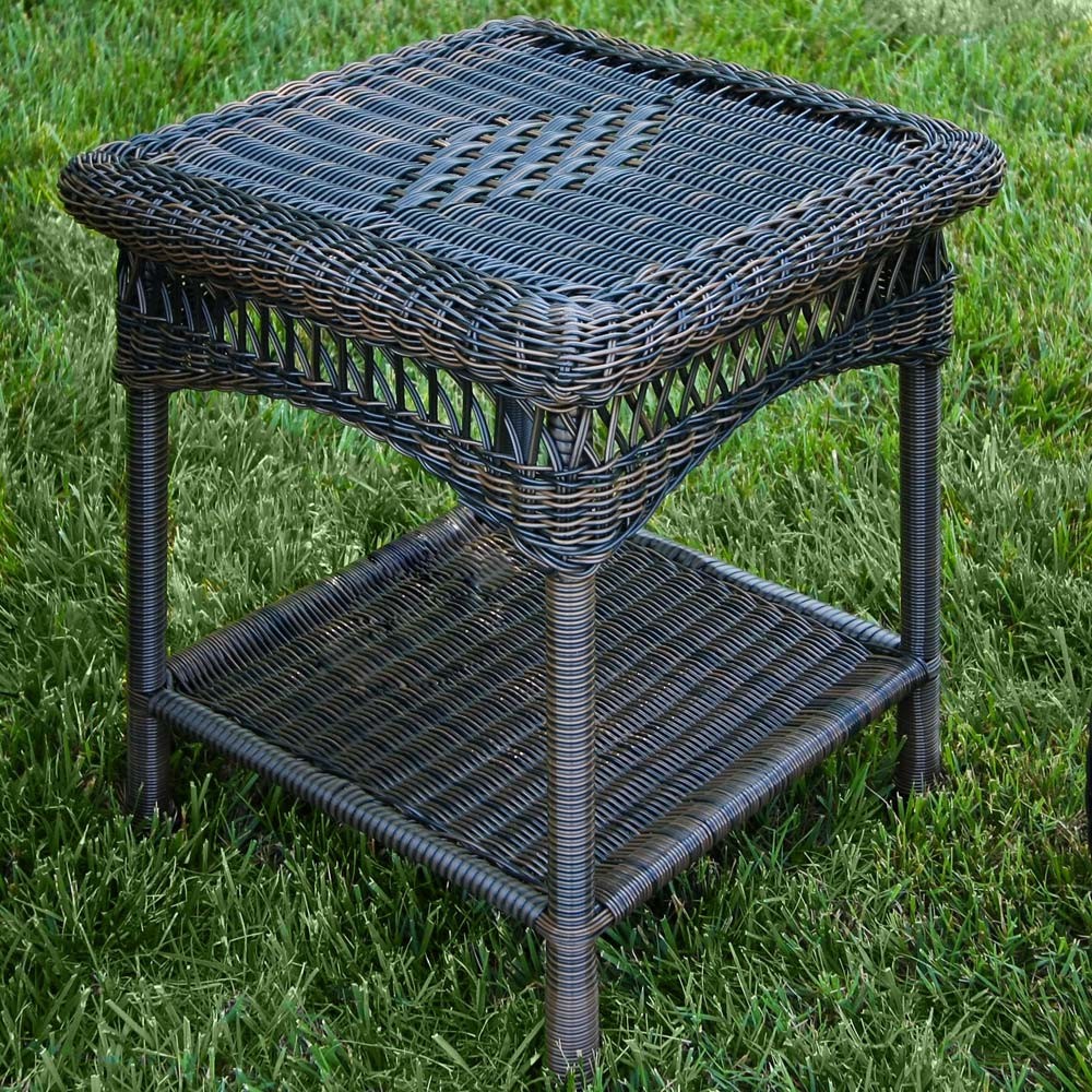tortuga outdoor portside wicker side table sidetable with drawer mirror living room cottage style dark grey accent chair antique low glass dining sets silver and end tables pastel