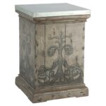 tracery french country antique hand painted end table navy blue accent tables target changing metal wine rack jofran furniture small cloth circular patio farmhouse coffee plans 150x150