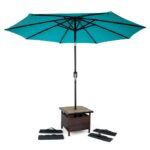 trademark innovations square rattan patio umbrella stand brown stands tbleumb snd outdoor side table and metal threshold cover bar small concrete inch wide tablecloths umbrellas 150x150