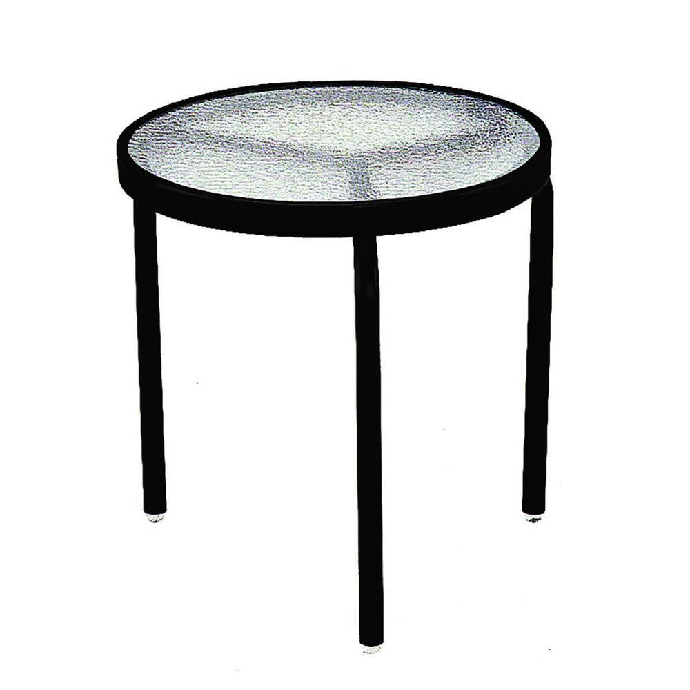 tradewinds black acrylic top commercial patio side table outdoor tables furniture moving pads decorative accessories for living room dining legs wood antique roadshow tiffany
