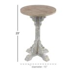 traditional inch round wood accent table gray wooden studio free shipping today living room sofa tables cover threshold side cherry bedroom furniture white rectangle tablecloth 150x150
