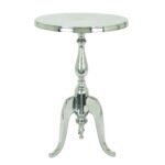 traditional style aluminum accent table with pedestal base silver free shipping today ikea chest drawers glass top patio end tables unique desk lamps outdoor side clearance small 150x150