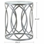 transitional coen metal eyelet accent drum table pewter storage finish glass round piece grey kitchen dining outdoor sets nautical furnishings cabinet furniture iron and coffee 150x150