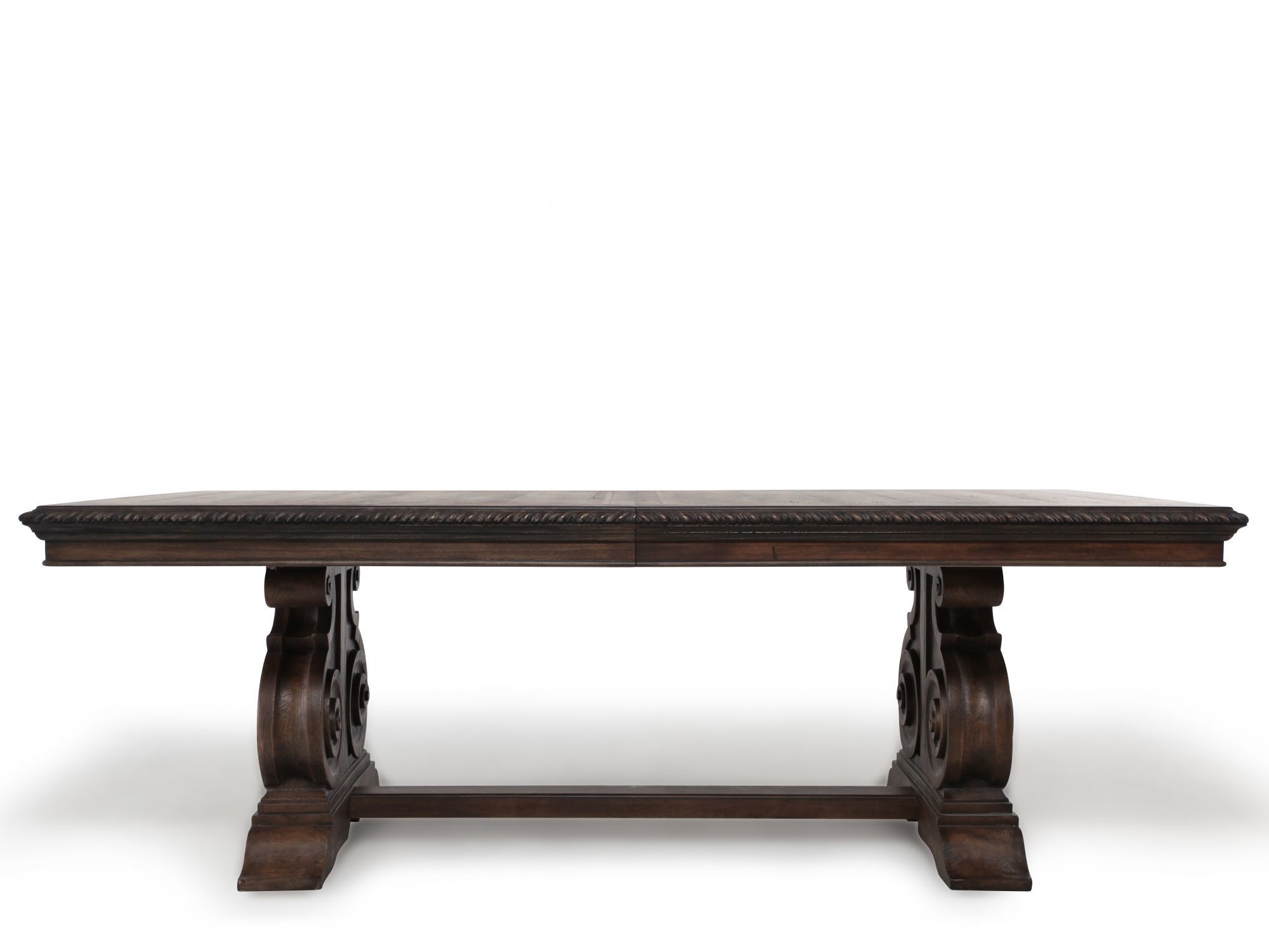 transitional double pedestal dining table rustic hook accent walnut gray end target white coffee and sets desk legs wood farmhouse tables leather ott mirimyn formal room long bar