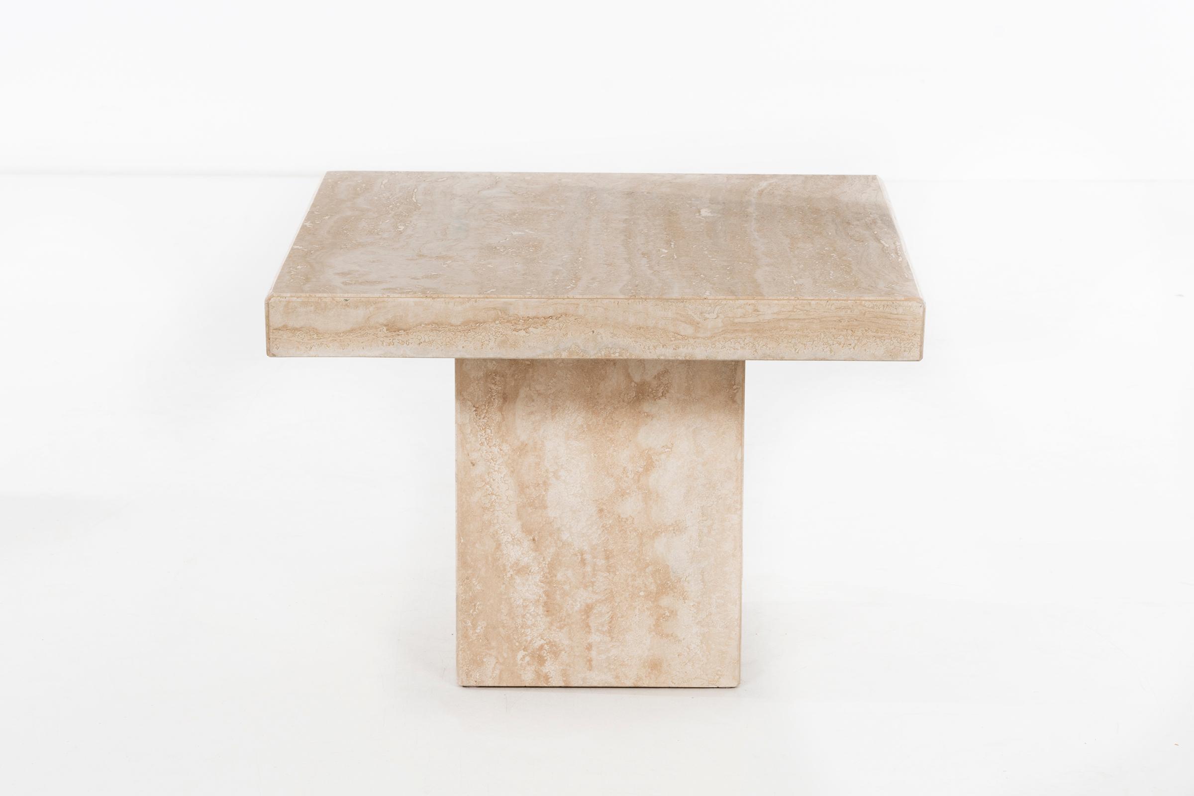 travertine marble side table willy rizzo style for copy master mercer accent vintage oak pier one furniture chairs teak patio coffee cute bedside tables bar height bistro backyard