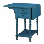 treasure trove drop leaf two drawer accent table end blue kitchen dining round tablecloth mid century glass coffee ashley furniture pub black with bench small pine affordable 150x150