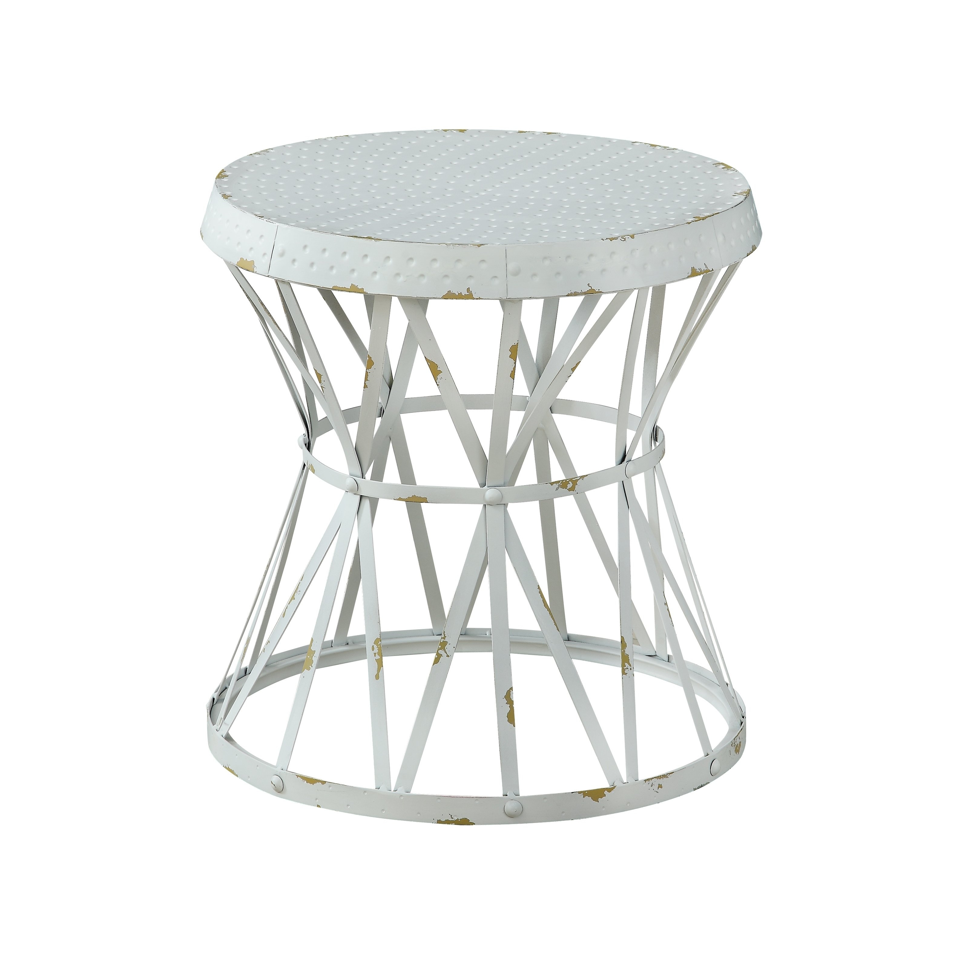 treasure trove reef weathered white small round accent table free shipping today crystal lamp miniature desk with usb port black gold coffee home library furniture inexpensive end