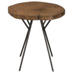 tree trunk slab accent table with metal legs scott living wolf products color wood and furniture leick computer desk square bar height dining round folding target coffee glass top 150x150