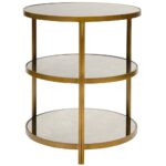 trilogy hollywood regency tier bronze antique mirror side table product mercer accent vintage oak kathy kuo home extra large decorative wall clocks distressed coffee and end 150x150