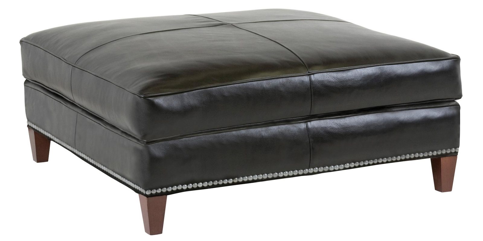 tufted leather ott coffee table best unique and creative square black with metal nail accent tray brown stai round storage pottery barn tables shelf white decorations high dining