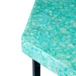 turquoise accent table armandacornish club hexagon side iron leg teal blue hammered metal coffee counter height dining chairs outdoor cover tall with stools mirrored tray pedestal 150x150
