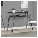 two cubbies provide storage the hairpin desk walnut from room essentials accent table this wood and metal has simple look that can fit discreetly piece sofa set thin cabinet small 150x150