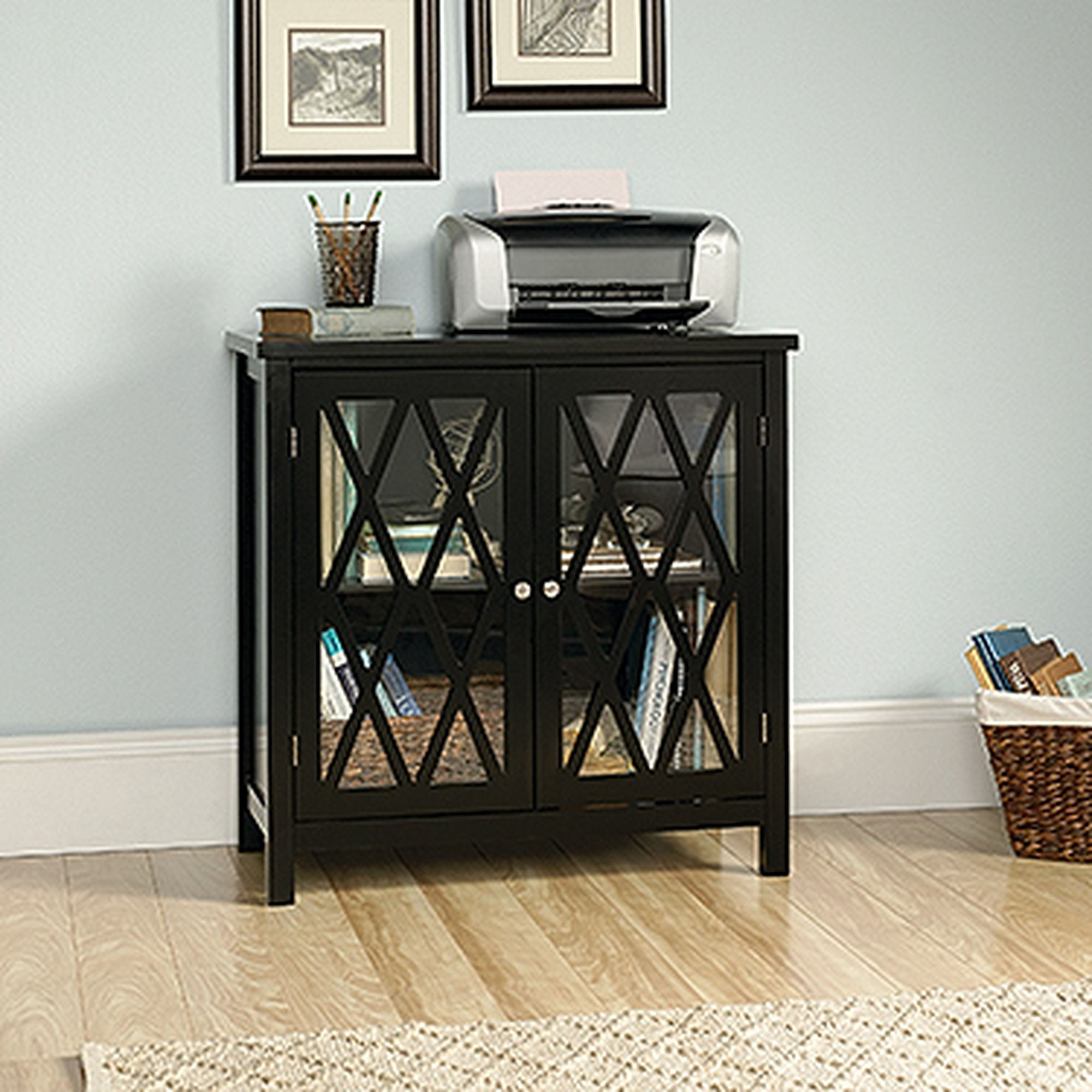 two door contemporary accent storage cabinet black furniture yellow tall narrow entryway table ikea childrens solutions small round dining upholstered arm chair pier one lamps