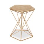 ulane metal side accent table with natural wood top rose gold free shipping today wire target corner furniture patio and chairs clearance contemporary marble dining clocks nate 150x150