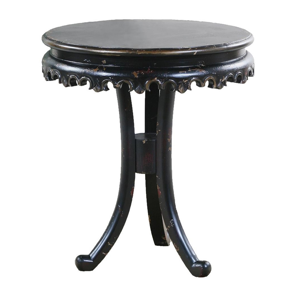 ultimate accents astoria round pedestal base end antique black accent table grey small storage chest furniture console cabinet chair glass with drawer apothecary coffee pottery