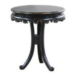 ultimate accents astoria round pedestal base end antique black accent table grey white console with baskets weathered furniture mirrored pottery barn folding teak outdoor frog 150x150