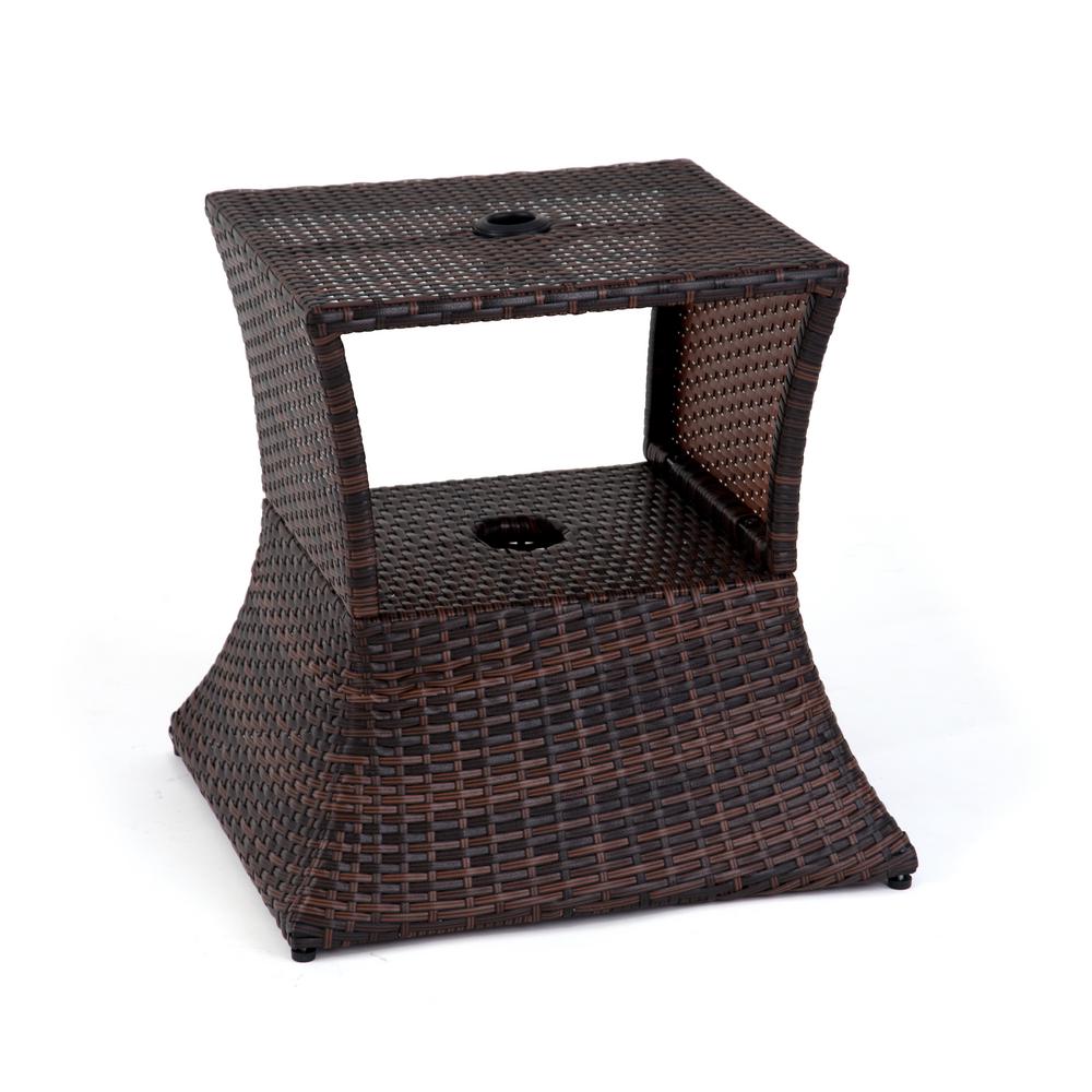 umbrella end tables table design ideas brown trademark innovations patio stands tbleumb rat outdoor side square rattan stand iron frame queen perspex cube umbrellas simple console