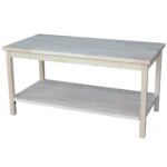 unfinished wood coffee tables accent the international concepts raw table portman small round nightstand folding dining for space white cabinet with glass doors big square trestle 150x150