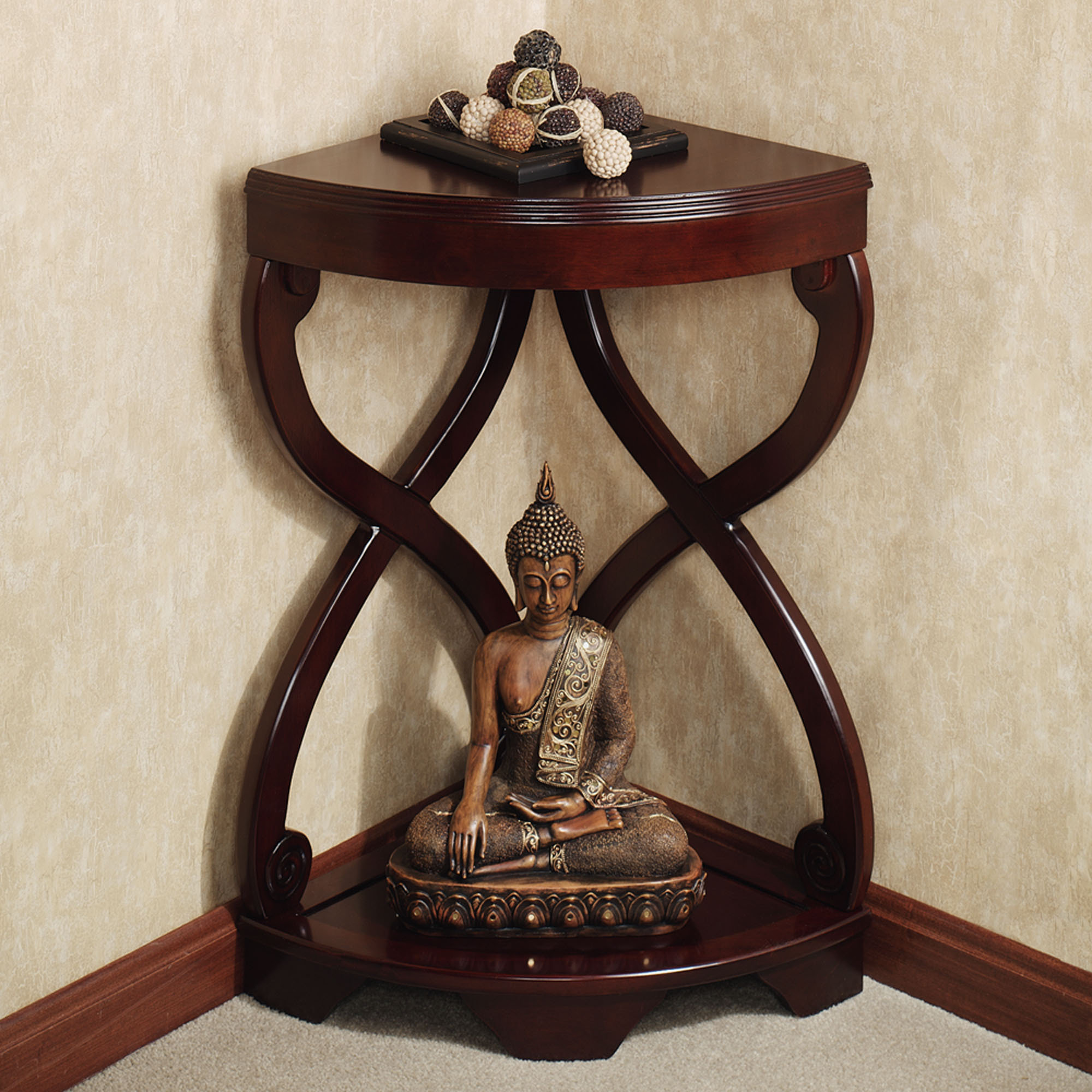 unique accent tables for living room small house interior design furniture corner espresso color paxton wooden table and buddha statue awesome using drawer not antique round ikea