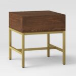 update your home with modern accent piece like this antwerp end walnut one drawer table project from the wooden top and gold metal frame blend easily mirrored console target 150x150