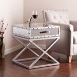 upton home carollton industrial mirrored side end table harper blvd glam accent diamond free shipping today occasional bedroom chairs light colored wood tables ikea cupboards 150x150