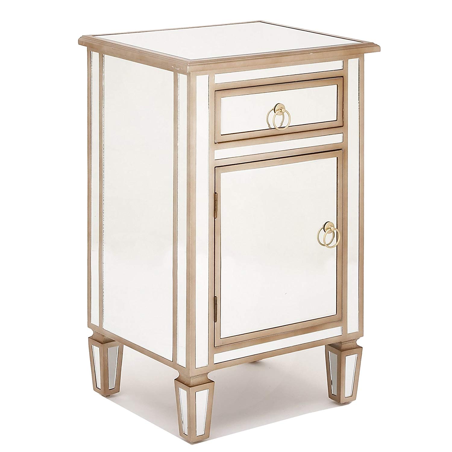 urban designs gold mirrored cabinet side table home accent with drawer kitchen carpet tile edging strip rustic living room end tables inch deep chest drawers ideas pendant
