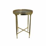 urban designs satin gold inch metal and marble top round accent table with free shipping today wood living room tables island chairs antique oak end rattan garden furniture 150x150