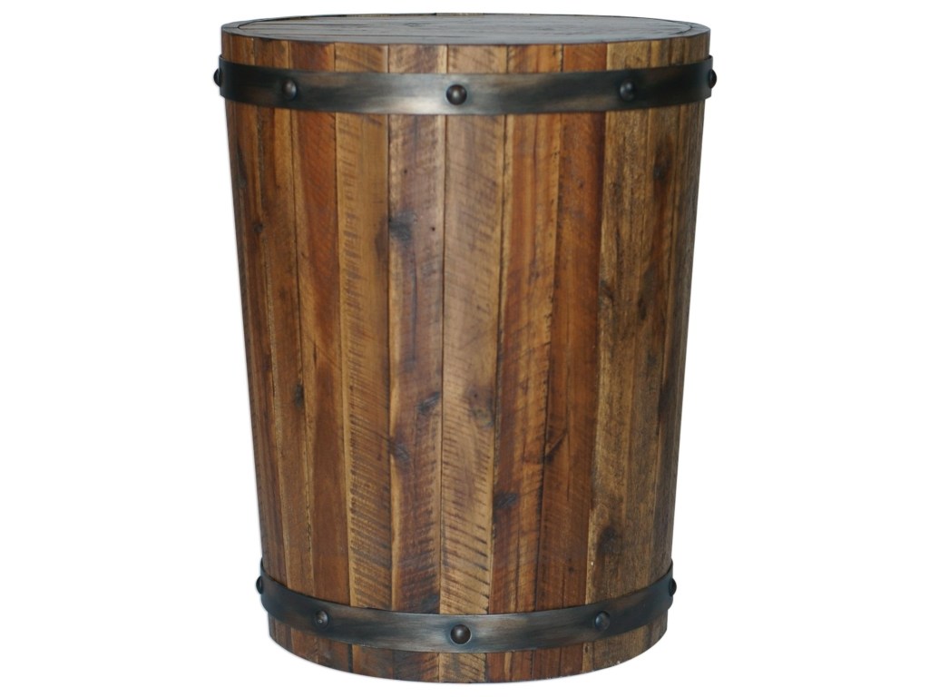 uttermost accent furniture ceylon wine barrel table products color cylinder drum furnitureceylon oak lamp weatherproof outdoor asian porcelain lamps home marble top console black
