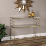 uttermost accent furniture genell gold iron console table miskelly products color stratford wicker folding bronze furnituregenell metal and glass end tables round counter height 150x150
