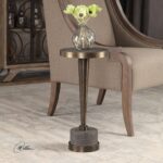 uttermost accent furniture masika bronze table products color metal tables furnituremasika living spaces grey occasional chair astoria grand pottery barn dining chandelier rustic 150x150