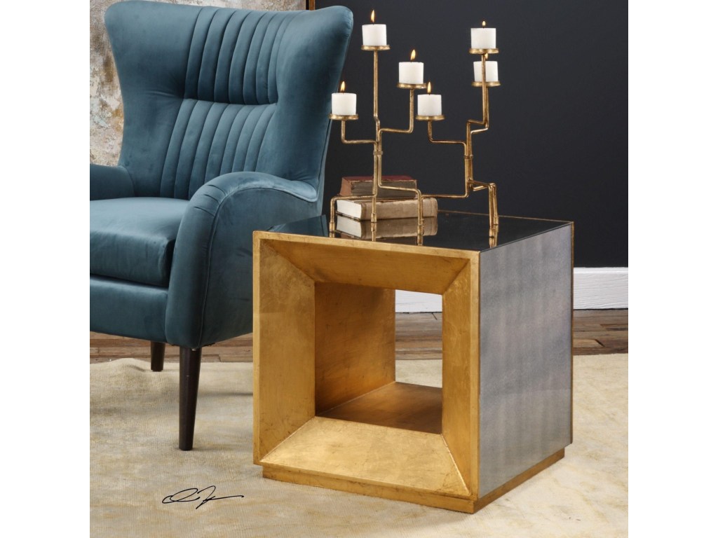 uttermost accent furniture occasional tables flair gold cube table products color wood tablesflair baby changing pad modern round glass coffee target threshold teal keter cool bar