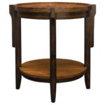 uttermost accent furniture sigmon round wooden end table bronze cream colored tables tufted beverage cooler side oval linens spring haven collection antique black bedside fall 150x150