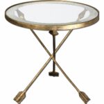 uttermost aero round glass accent table antiqued gold leaf modern coffee with drawers monarch dining winsome timmy heat resistant cloth gray and white chairs wood metal set 150x150