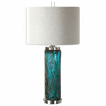 uttermost almanzora blue one light glass table lamp accent hover zoom wine cart west elm carpets modern clock winsome wood beechwood end espresso cassie with top cappuccino finish 150x150