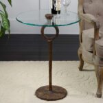 uttermost diogo glass accent table the aged sinley artfully crafted piece made from hand wrought cast iron gold round rope coffee outdoor buffet with cabinets side wicker baskets 150x150