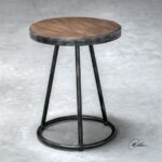 uttermost hector round accent table light gray glazed fruitwood stain and aged steel black linen tablecloth marble with chairs antique wheels for coffee modern contemporary 150x150