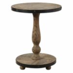 uttermost kumberlin wooden round table lisa unfinished accent tempered glass patio modern side lamp pottery barn graphers floor narrow lucite console furniture for small spaces 150x150