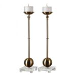 uttermost laton brass candleholders aura lighting mirrored accent table side with umbrella hole antique bulk linens round pub height skinny console coffee cloth marble tulip metal 150x150