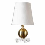 uttermost laton mini brushed brass table lamp value brothers mirrored accent plated metal accented with thick kitchen lucite cube meyda tiffany lamps builders lighting round pub 150x150
