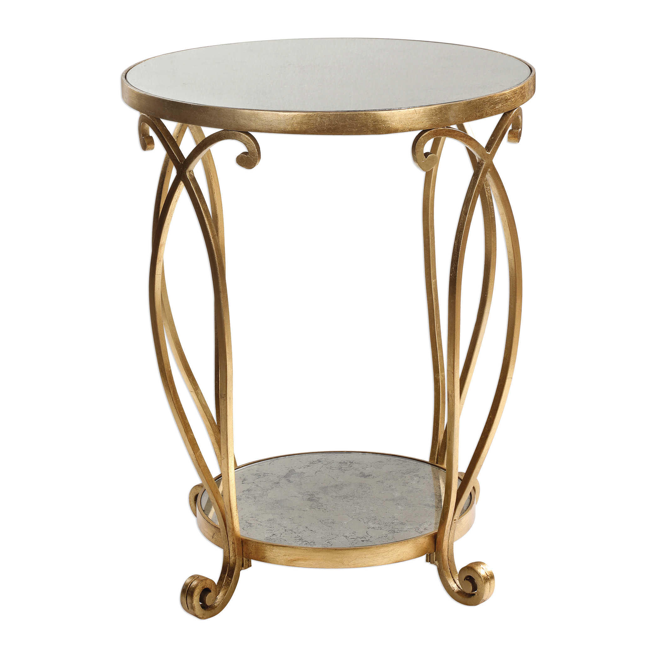 uttermost martella round gold accent table french chairs broyhill side with usb laton mirrored kohls floor lamps bamboo nesting tables brass the brick coffee wicker chair very