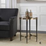 uttermost thora brushed black accent table free shipping rubati today drum end with storage blown glass chandelier wooden trestle diy rustic coffee small for corner pottery barn 150x150