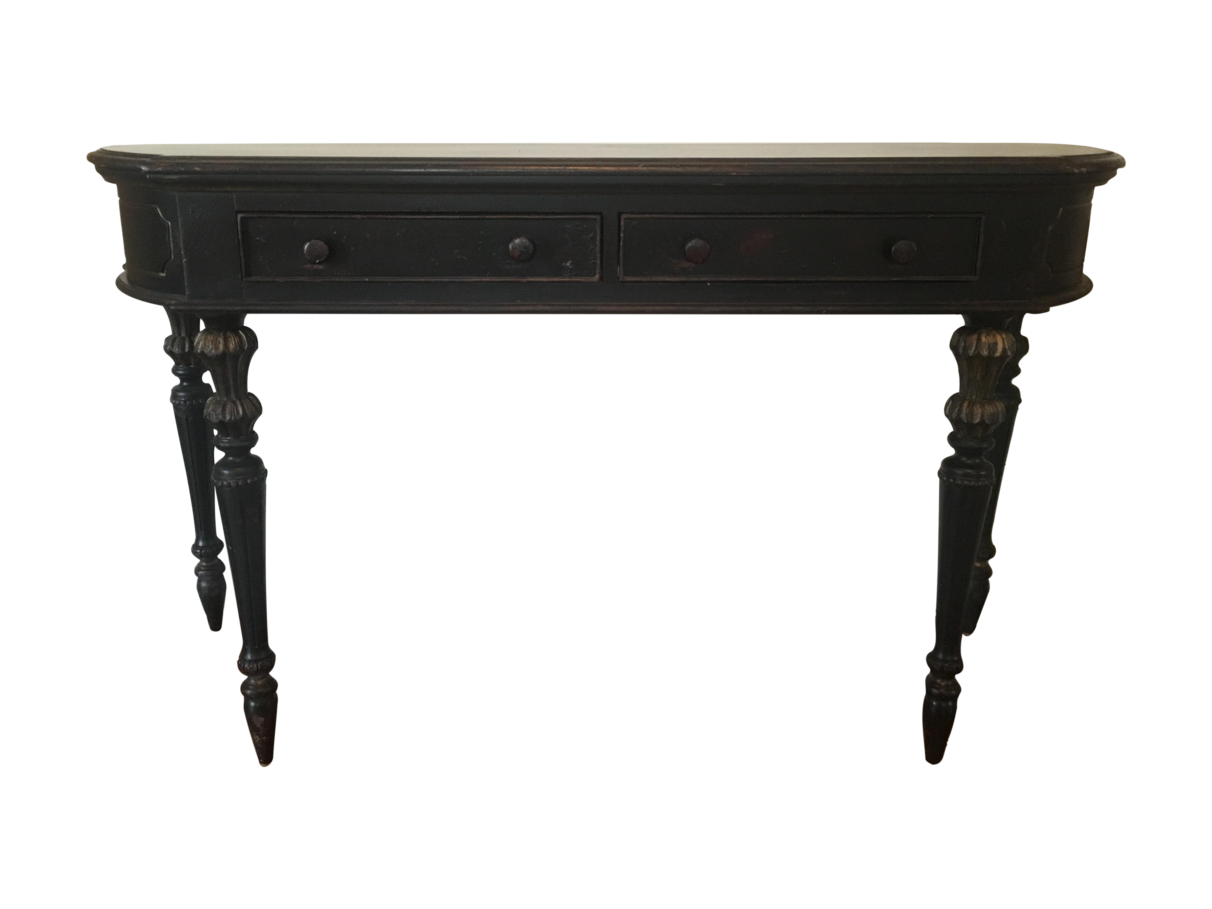versatile black with gold accent console table great statement piece front hall very sturdy well built glass bedside nursery end retro couch bohemian coffee curved patio umbrella