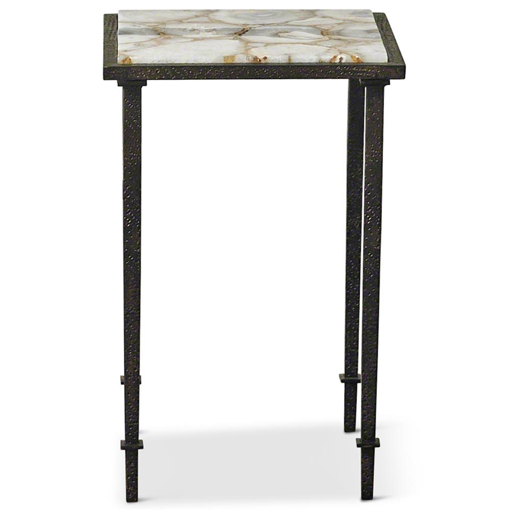 vesuvio modern classic agate stone iron square side end table product glass accent kathy kuo home basic coffee gold wood kitchen cupboards round and chairs outdoor bunnings leick