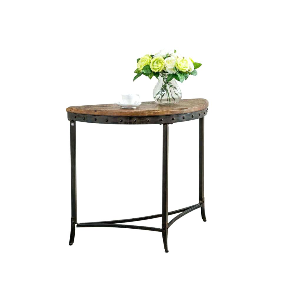 victorian accent tables carbon loft distressed pine and metal console table chairs for wine cube end edmonton tall round kitchen blue white oriental lamps sofa ikea vitra chair